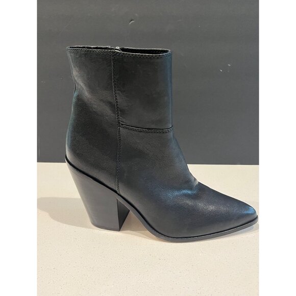 Paige Presley Pointed Toe High Heel Booties In Black Leather size 9 - Picture 6 of 8